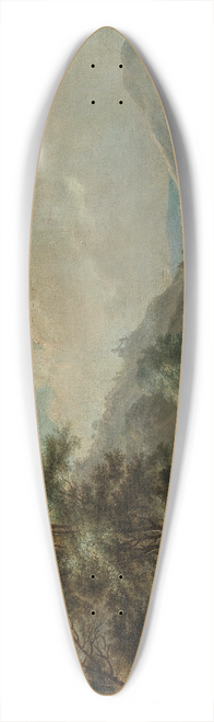 Christian Georg Schtz the elder - A Rhine landscape with a ferry, near Bonn with the Rolandsbogen, Drachenfels and the island of Nonnenwerth beyond 39.3 inch art pintail longboard deck