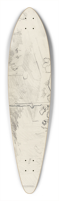 Christian Krohg - Kirkegrdsmotiv 39.3 inch art pintail longboard deck