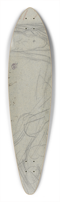 Christian Leberecht Vogel - bereinander liegende Figuren, ein mnnlicher Akt, eine weitere Gestalt sowie ein Gesicht 39.3 inch art pintail longboard deck