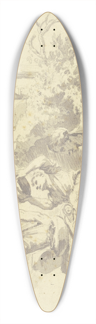 Christian Wilhelm Ernst Dietrich - Plnderer an einer antiken Sttte, vom Laubwerk verdeckt eine Sphinx 39.3 inch art pintail longboard deck