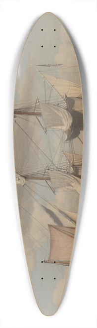 Christoffer Wilhelm Eckersberg - An American Naval Brig Lying at Anchor while Her Sails Are Drying 39.3 inch art pintail longboard deck