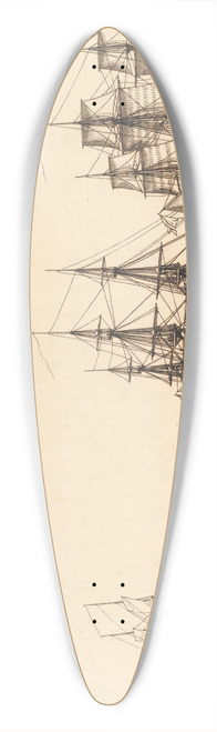 Christoffer Wilhelm Eckersberg - En brig sejlende Illustration til Linearperspectiven , Tavle IXb 39.3 inch art pintail longboard deck