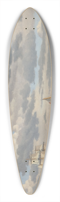 Christoffer Wilhelm Eckersberg - Ships in the Sound North of Kronborg Castle, Elsinore 39.3 inch art pintail longboard deck
