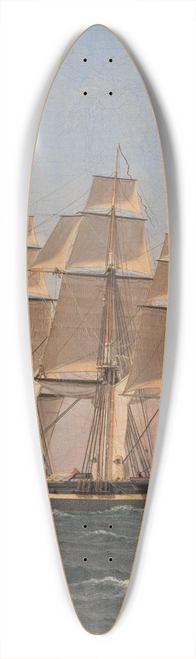 Christoffer Wilhelm Eckersberg - The corvette Najaden under sail 39.3 inch art pintail longboard deck