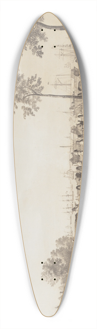 Christoffer Wilhelm Eckersberg - The Harbour of Copenhagen from the Esplanade between Langelinie and Toldboden 39.3 inch art pintail longboard deck