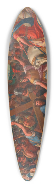 Christoph Schwarz - Christ carrying the cross 39.3 inch art pintail longboard deck