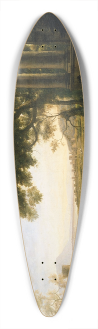 Claude Lorrain - Landscape with Nymph and Satyr Dancing 39.3 inch art pintail longboard deck