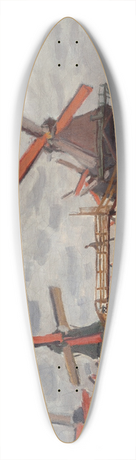Claude Monet - Mills at Westzijderveld near Zaandam 39.3 inch art pintail longboard deck