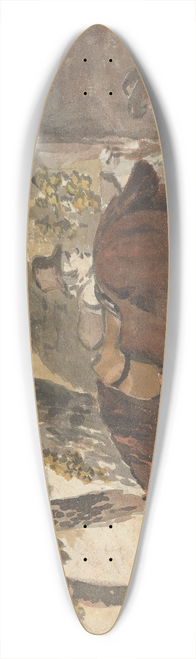 Conrad Gessner - A Horse, Dog and Figures outside a Cottage 39.3 inch art pintail longboard deck