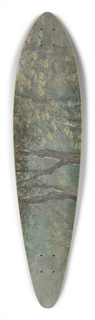 Conrad Gessner - Sunlight Filtering through Trees along the River Sihl 39.3 inch art pintail longboard deck