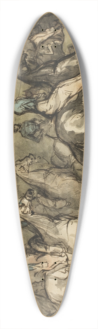 Constantin Guys - Cavalry Exercise in a Meadow 39.3 inch art pintail longboard deck