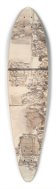 Constantin Guys - Reception of Emperor Napoleon III at the Hospital HotelDieu 39.3 inch art pintail longboard deck