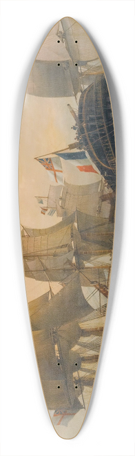 Constantinos Volanakis - The battle of Trafalgar 39.3 inch art pintail longboard deck