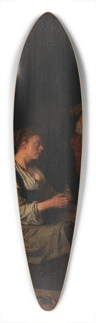 Cornelis Pietersz. Bega - A Suitor With A Woman At A Spinning Wheel 39.3 inch art pintail longboard deck