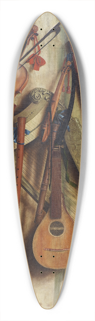 Cornelius Norbertus Gijsbrechts - Board Partition With Musical Instruments. Trompe Loeil 39.3 inch art pintail longboard deck