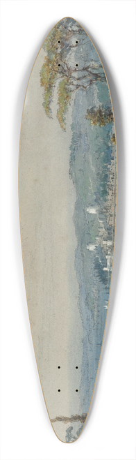 Count Amadeo Preziosi - View over the Bosphorus showing the Fortress of Rumeli Hissar (Rumelihisar), Constantinople 39.3 inch art pintail longboard deck