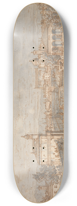 Canaletto - Padua; The River Bacchiglione and the Porta Portello 8.25 inch art skate deck