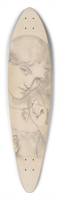 Dante Gabriel Rossetti - Study for Joli Coeur 39.3 inch art pintail longboard deck