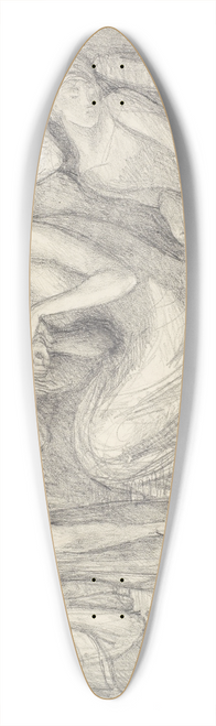 Dante Gabriel Rossetti - The Death of Lady Macbeth  Compositional Study 39.3 inch art pintail longboard deck