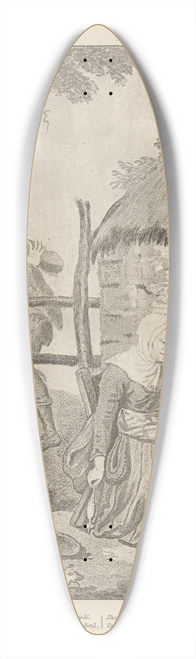 David Allan - Bauldy and Mause 39.3 inch art pintail longboard deck