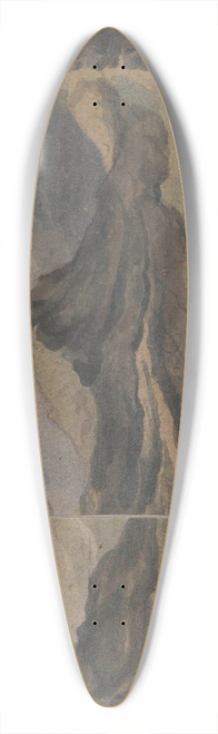 David Humbert de Superville - Fantastisch berglandschap; voorgrond La Tour de Babel 39.3 inch art pintail longboard deck
