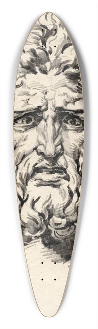 David Humbert de Superville - Head of a bearded man with a frightened expression 39.3 inch art pintail longboard deck