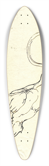 David Humbert de Superville - Opspringende tijger 39.3 inch art pintail longboard deck