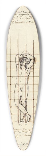 David Humbert de Superville - Standing youth 39.3 inch art pintail longboard deck