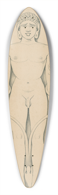 David Humbert de Superville - Statue of the god Iswara 39.3 inch art pintail longboard deck
