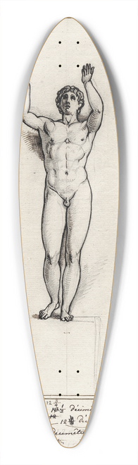 David Humbert de Superville - The so-called orante (praying youth) from Berlin, flanked by busts of Lycurgus and Socrates 39.3 inch art pintail longboard deck