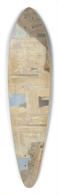 David Roberts - Entrance to the Temple of Isis, Philae 39.3 inch art pintail longboard deck