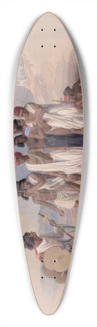 David Roberts - Group of Nubians, Wady Kardasey [sic] [Qirts]. 39.3 inch art pintail longboard deck