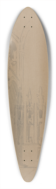 David Roberts - Interior of Durham Cathedral 39.3 inch art pintail longboard deck