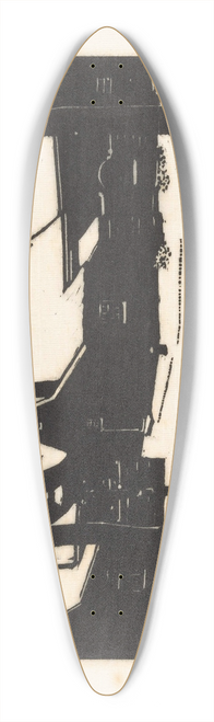 Dick Ket - Besneeuwd plein met twee bomen 39.3 inch art pintail longboard deck