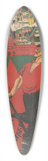 Dmitri Stakhievich Moor - Long Live the Third International! 39.3 inch art pintail longboard deck