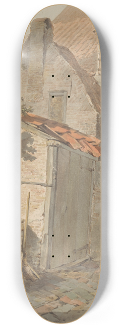 Carel Lodewijk Hansen - Binnenplaats met een dienstmeid die schoonmaakt 8.25 inch art skate deck