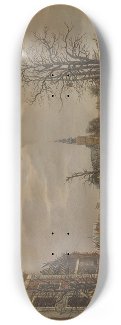 Carel Lodewijk Hansen - The Rapenburg in Leiden 8.25 inch art skate deck