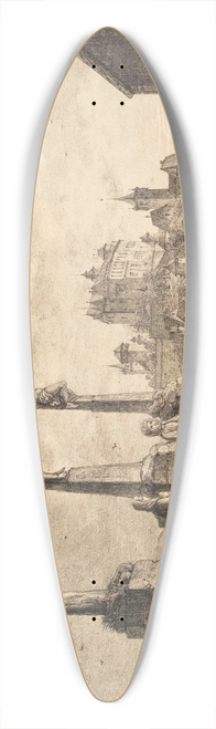 Domenico Quaglio the Younger - Kirchhof von St Johannes Nrnberg 39.3 inch art pintail longboard deck