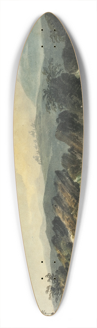 Dominic Serres - Camel Caravan Crossing Plane Above Waterfall 39.3 inch art pintail longboard deck