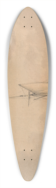 Dominic Serres - Shipping in the Solent off Calshot Castle 39.3 inch art pintail longboard deck