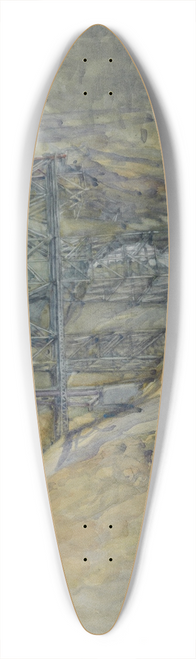 Dorothy Richmond - The viaduct, Waikoau 39.3 inch art pintail longboard deck