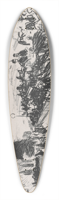 douard Manet - The Races 39.3 inch art pintail longboard deck