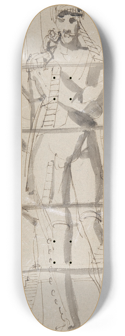 Carl August Ehrensvrd - Sculptor at Work on a Colossal Statue 8.25 inch art skate deck