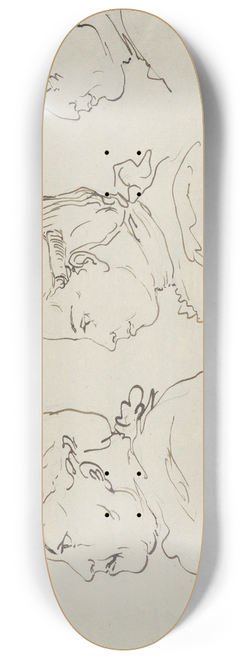 Carl August Ehrensvrd - Three Portraits in Profile 8.25 inch art skate deck