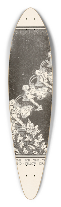 Dugald Stewart Walker - It is watering time for the thirsting flock of pink and yellow dragons 39.3 inch art pintail longboard deck