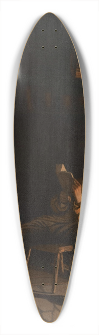 Eastman Johnson - The Boyhood of Lincoln. (An Evening in the Log Hut.) 39.3 inch art pintail longboard deck