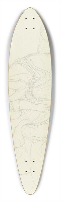 Eduard von Steinle - Three sitting figures 39.3 inch art pintail longboard deck