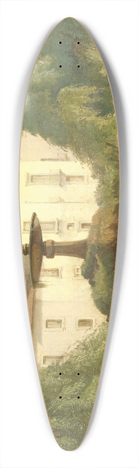 Edvard Frederik Petersen - View of the city Sulmona, Abruzzo, Italy 39.3 inch art pintail longboard deck