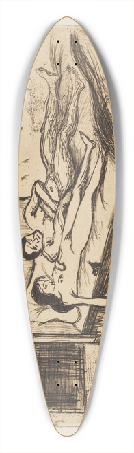 Edvard Munch - Double Suicide 39.3 inch art pintail longboard deck