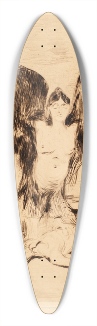 Edvard Munch - The Vampire 39.3 inch art pintail longboard deck
